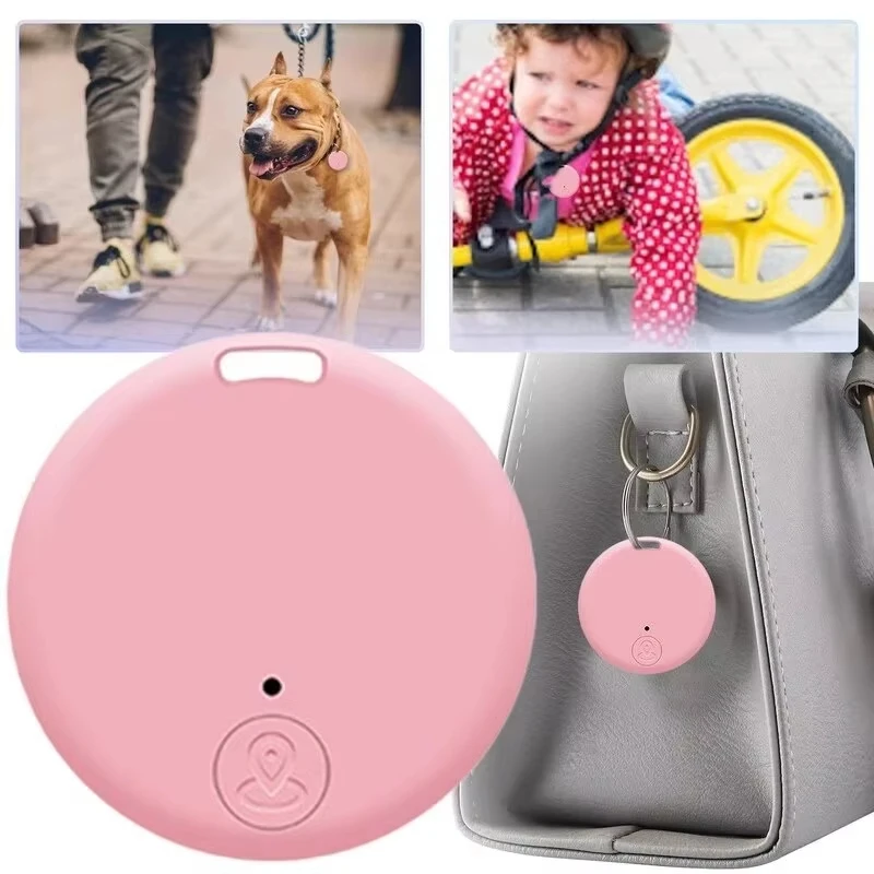 Dispositivo antipérdida con GPS y Bluetooth para mascotas, bolso para niños, billetera, seguimiento móvil redondo para IOS y Android, localizador