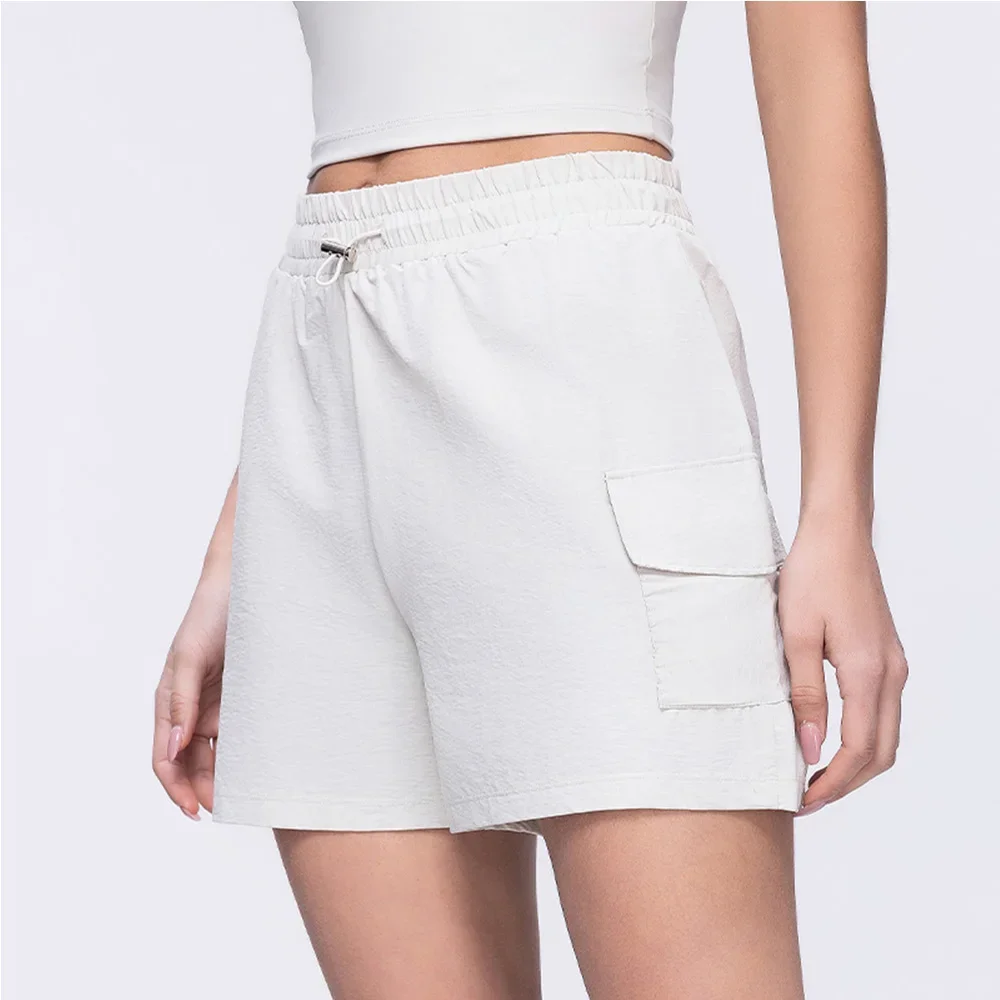 

Yoga Shorts Pocket Women Fitness Running Cycling Shorts Breathable High Waist Summer Workout Gym Shorts