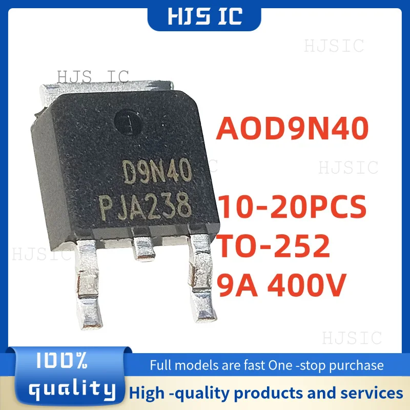 

10PCS~20PCS NEW quality AOD9N40 D9N40 9N40 9A/400V N-channel MOSFET SMT TO-252 transistors electrónica electronics component IC