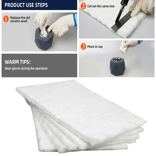 Imagen 2 del producto Esponja de bioetanol para chimenea, accesorios para interiores, quemadores de chimenea de etanol, esponja de algodón de fibra resistente al calor, 5/24 unidades