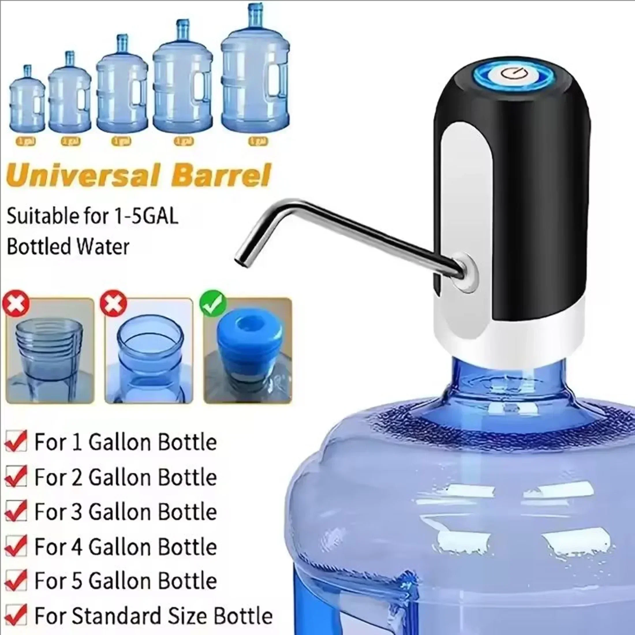 

[EasyWaterDispenser]EasyimportchargesUSBChargingWaterDispenserSuitablefor3-5GallonBottles,forCamping and Household Items