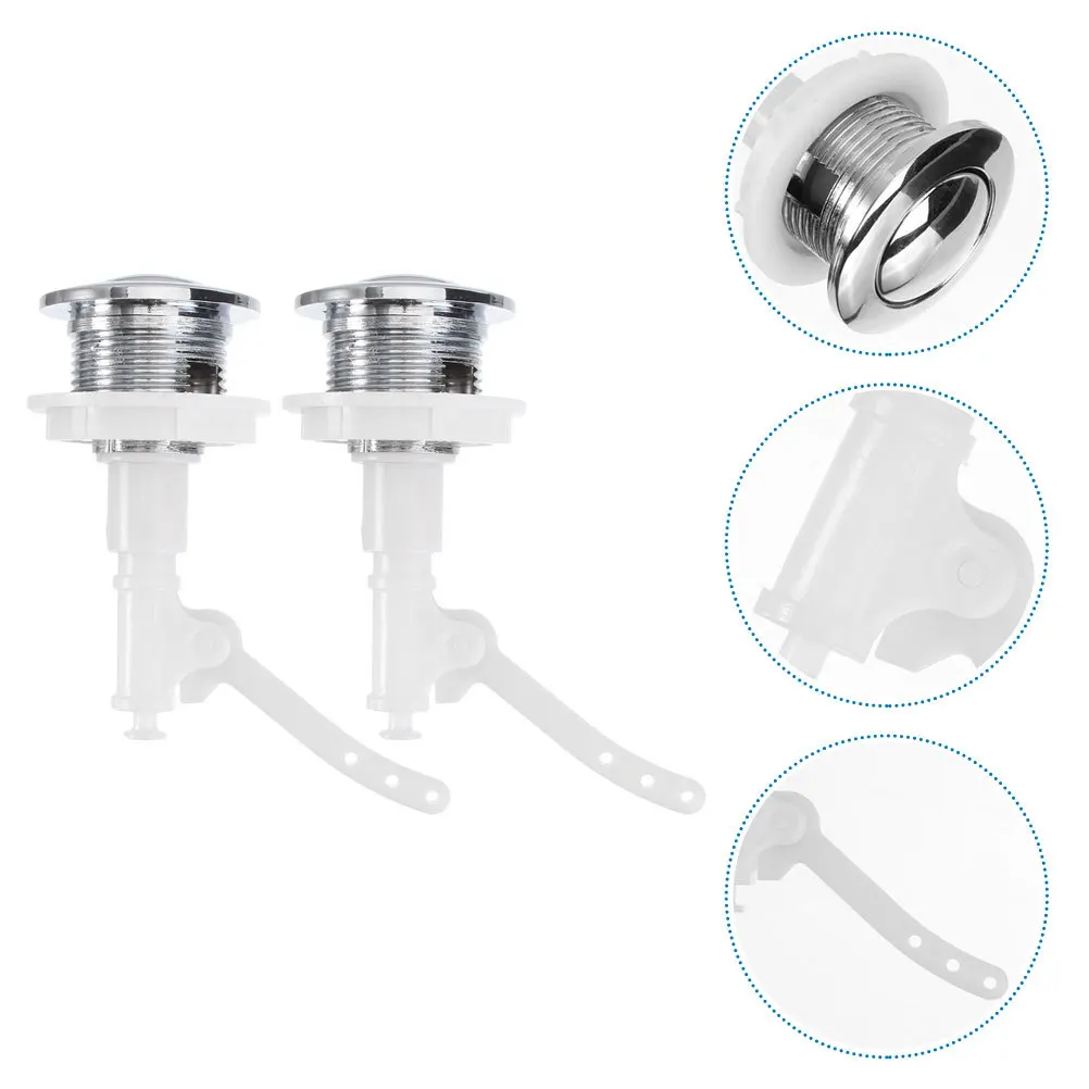 

2Pcs Toilet Tank Push Button Durable Sturdy Plastic Practical Long Service Compatible Most Toilets Home Hotel Bathroom