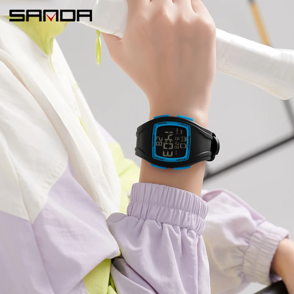 Fashion SANDA New 9054 Student Electronic Watch Sports Multifunctional Waterproof LED Single Display Student Electronic Watch