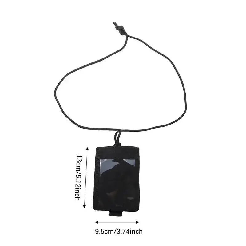 OUIO Tactical ID Card Holder Hook Loop Patch Tour Guide Badge Holders Outdoor Travel Pouch Pen Purse And Nylon Lanyard view 6