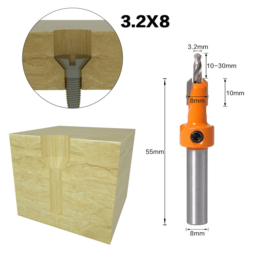 5pcs Countersink Drill Bit Screw Woodworking Chamfer Tool Quick Change Wood Hole Drills Bit Round Shank Timber Plastic Working
