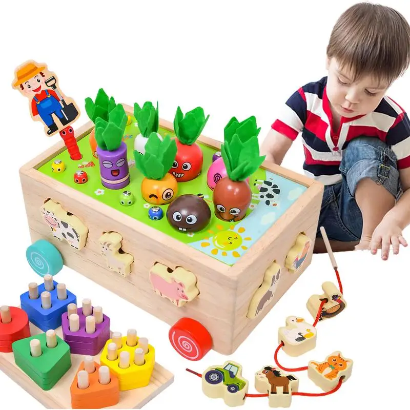 

Farm Sorting Toy Montessori Carrot Harvest Children Toy Preschoolers Developmental Wood Toy For Interaction Birthday Gift