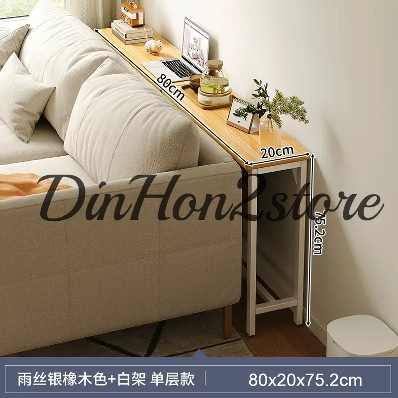 Bedroom bedside table against the wall with extremely narrow gaps, long narrow edge table partition frame,space saving furniture