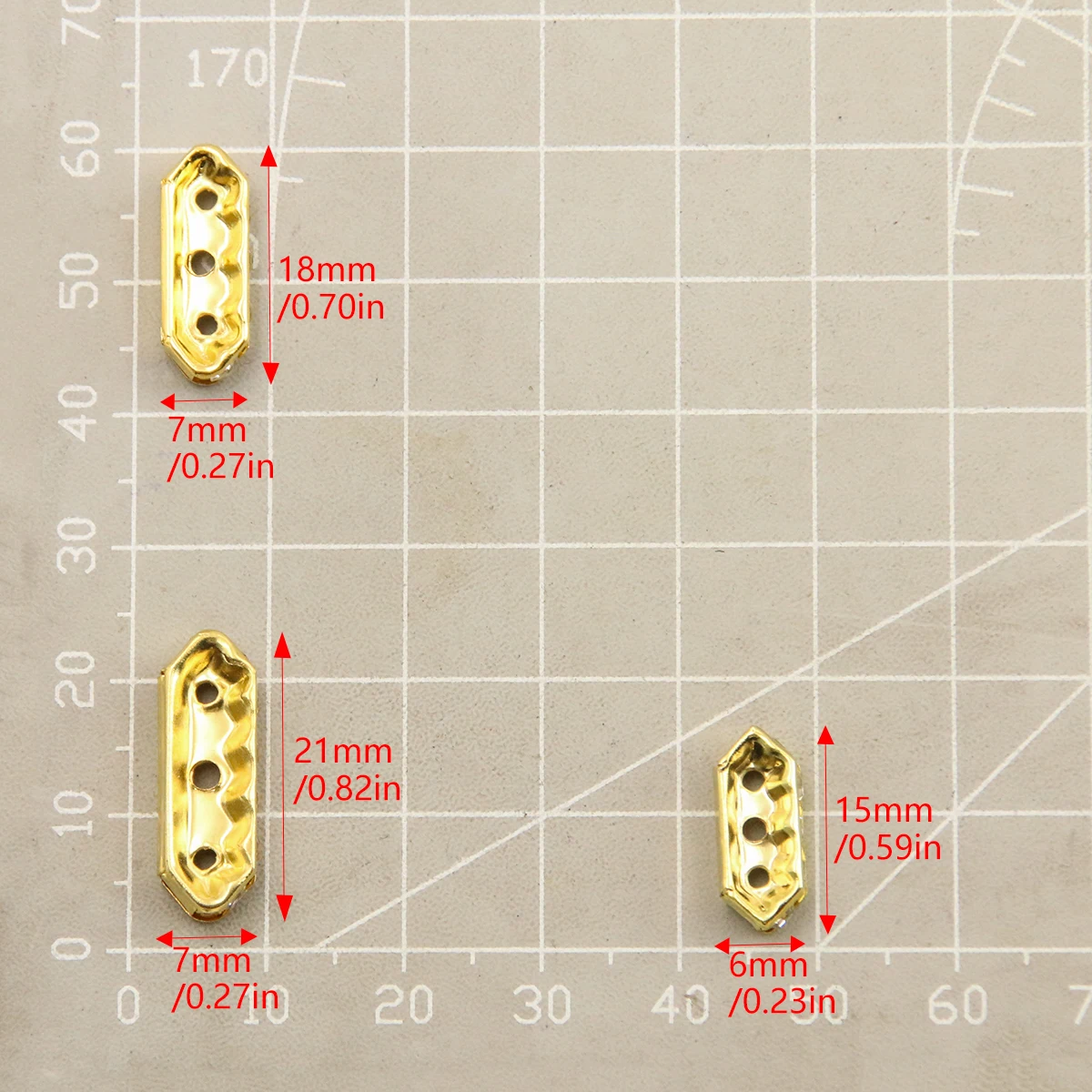 50Pcs 3 Size 2 Color Wholesale Rectangle Bead Charms Porous Connector For DIY Necklace Bracelets Jewelry Handmade Making