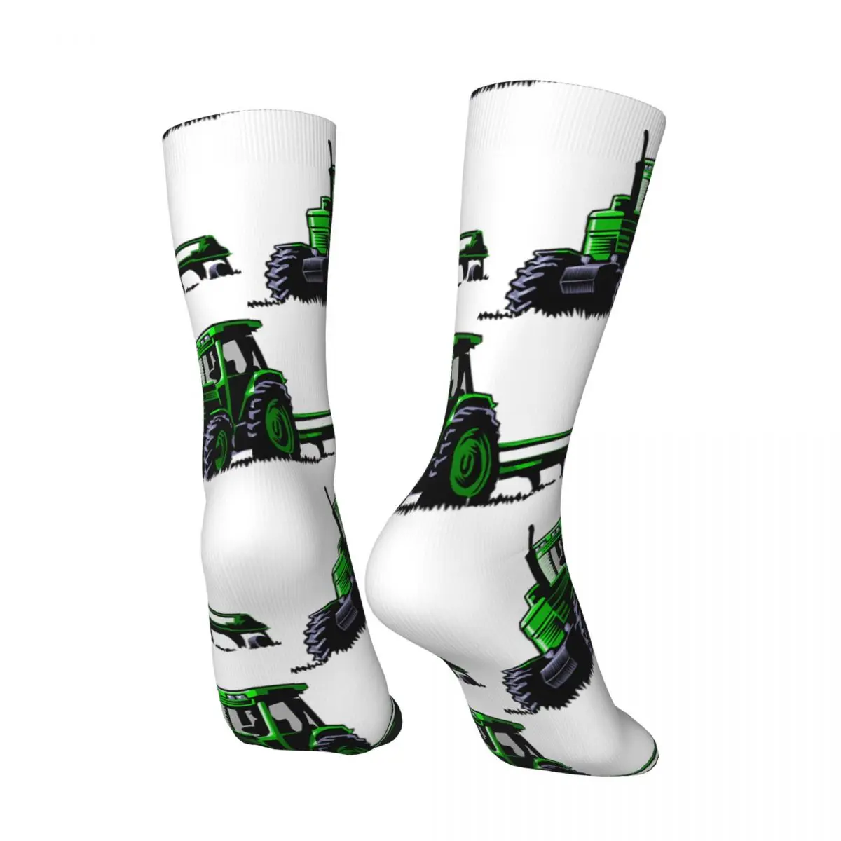 Calcetines de Tractor de granja verde Unisex, medias cálidas con estampado 3D, estilo callejero, Crazy