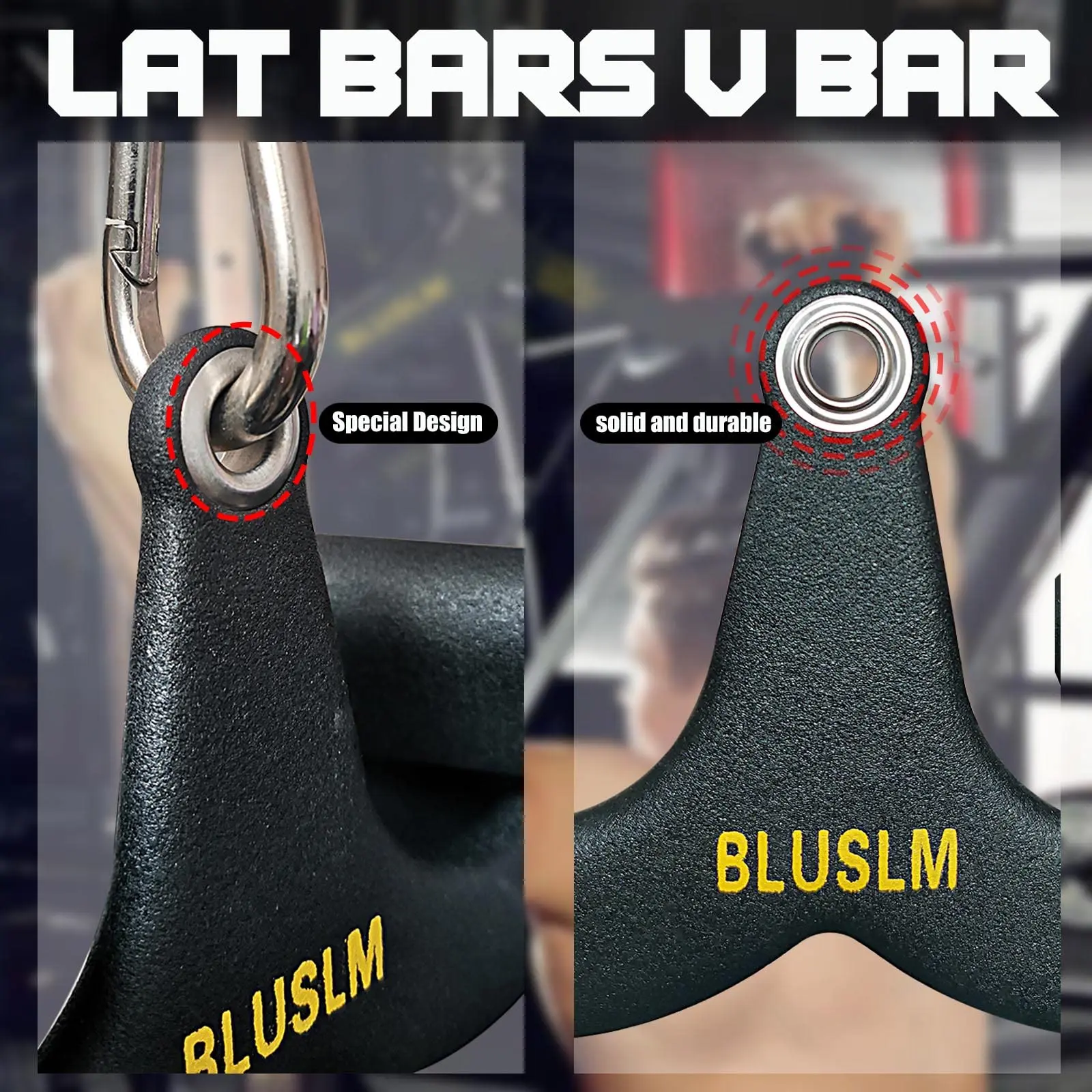 Exercise Bars Fitness Lat Pull Down Bar For Home Gym Pulley Cable Machine Attachment Biceps Triceps Back Muscle Grip T/V-bar