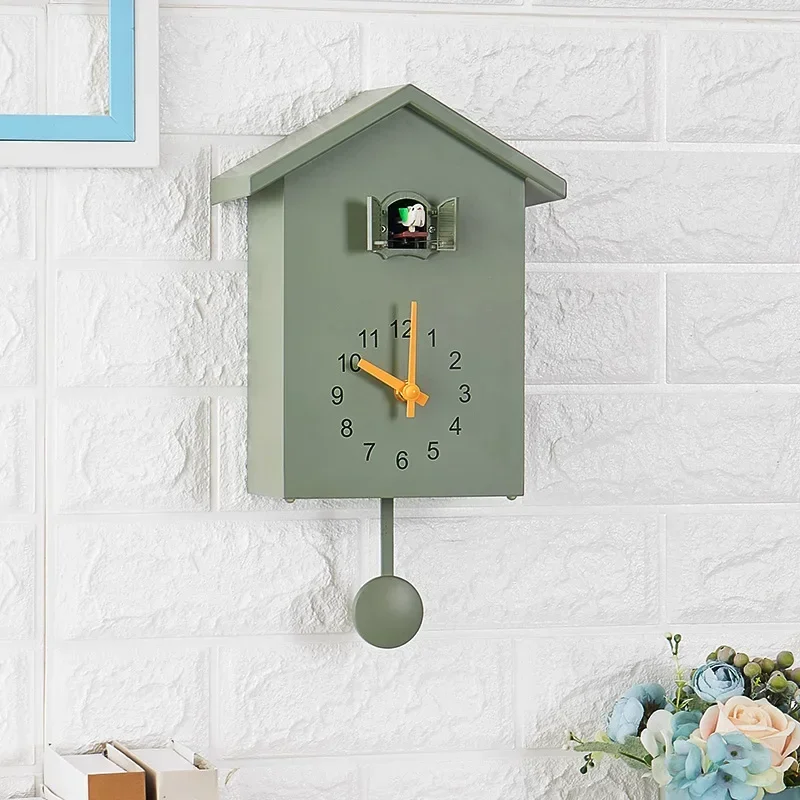 Modern Plastic Bird Cuckoo Design Quartz Wall Hanging Clock Timer Wall Clock for Home Office Decoration