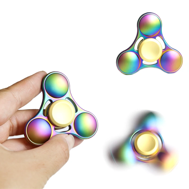 EDC Rainbow Fidget Spinner - لعبة يد معدنية عالية السرعة للبالغين، وتخفيف التوتر والقلق ولعبة تململ ADHD #3