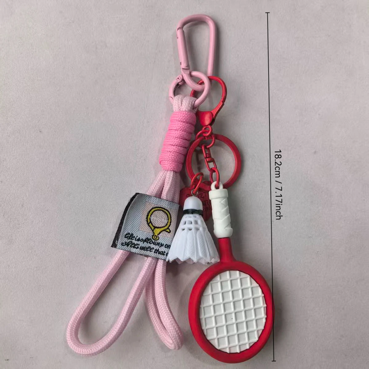 Soft Rubber Badminton Set With Heart-Shaped Keychain Hand-Woven Rope Bag Accessories Sport  Gift Ornaments