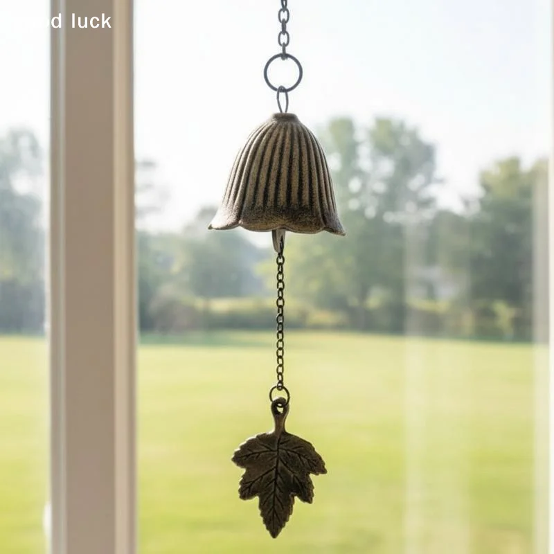 Creative Cast Iron Wind Chime Hanging Decoration Metal Retro Hanging Leaf Bell Balcony Outdoor Garden Hanging Decoration