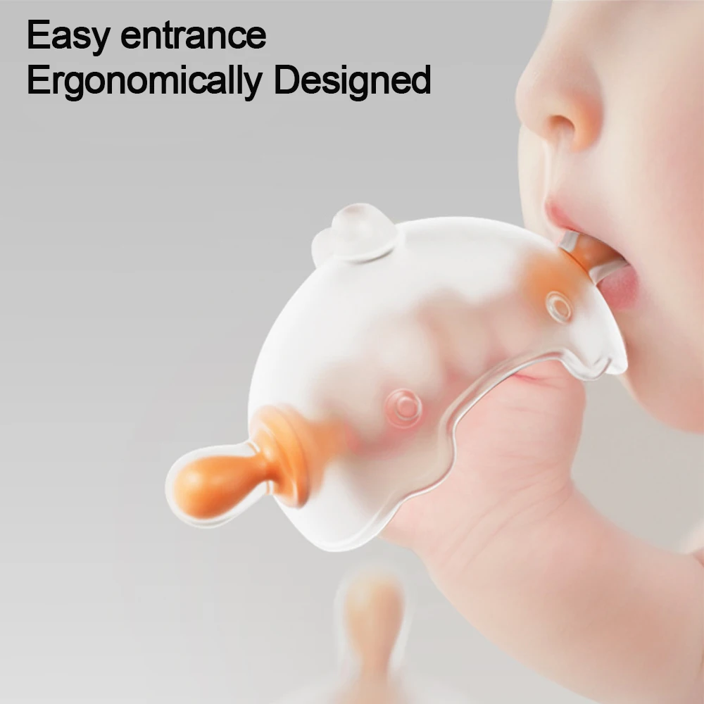 Sarung Tangan Teether Silikon Nyaman Anti-Menggigit Latihan Genggaman Tangan Teether Dapat Dicuci Portabel untuk Tumbuh Gigi