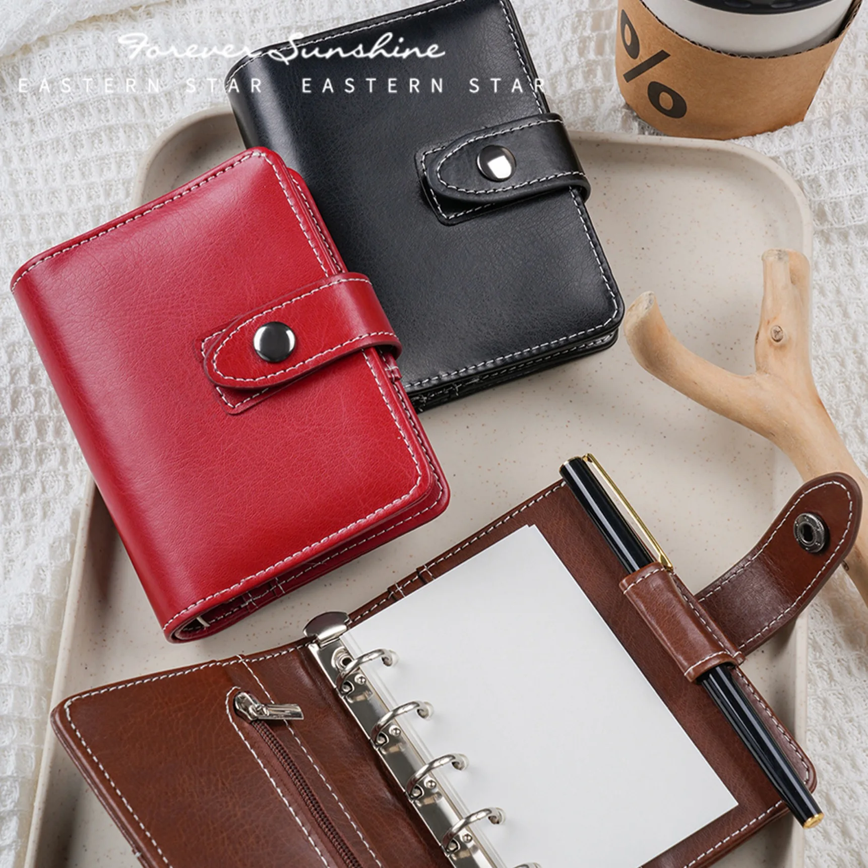 

Карманный планировщик Иви из искусственной кожи, блокнот формата А8 с кольцом, мини-органайзер для повестки дня, дневник, блокнот