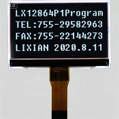 tela-lcd-de-matriz-de-pontos-grande-lx-12864p1-display-cog-com-fundo-preto-e-caracteres-brancos-display-fstn-negativo-para-eletronicos