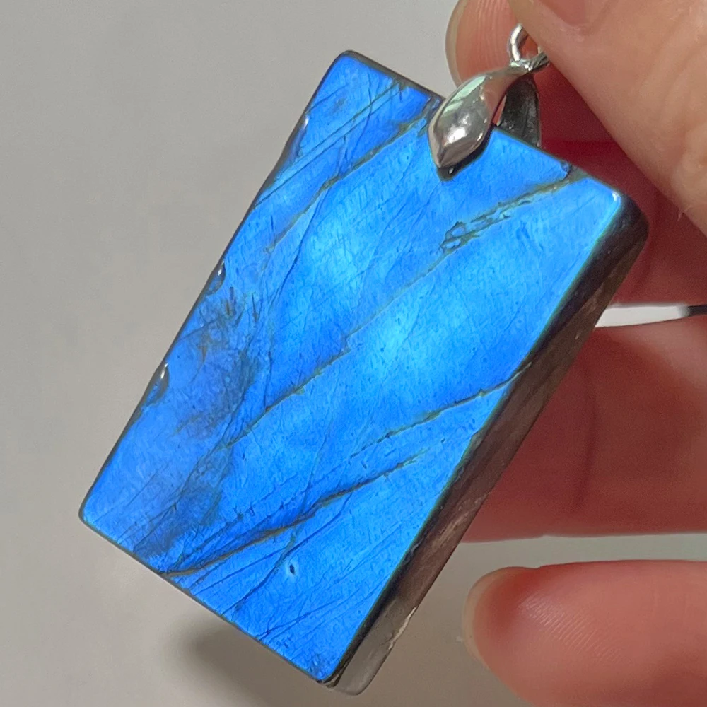 Necklace Pendant Natural Stone Irregular Shape Bead Green Purple Red Orange Labradorite  Pendant for Women Men Jewelry 1Pcs
