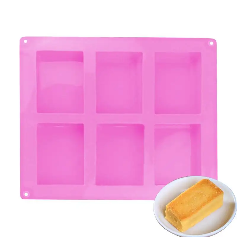 Rectangle Mold 6 Cavities Thickened Rice Krispies Treats Mold Non-stick Heat Resistant Cereal Bar Molds For Ganache For Oven