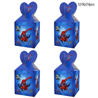 12/16/24pcs Spider Man Theme Gift box,Snacks Boxs,Gifts Treats Boxs,Spider Man Birthday party supplies,Spider Man Party decorati
