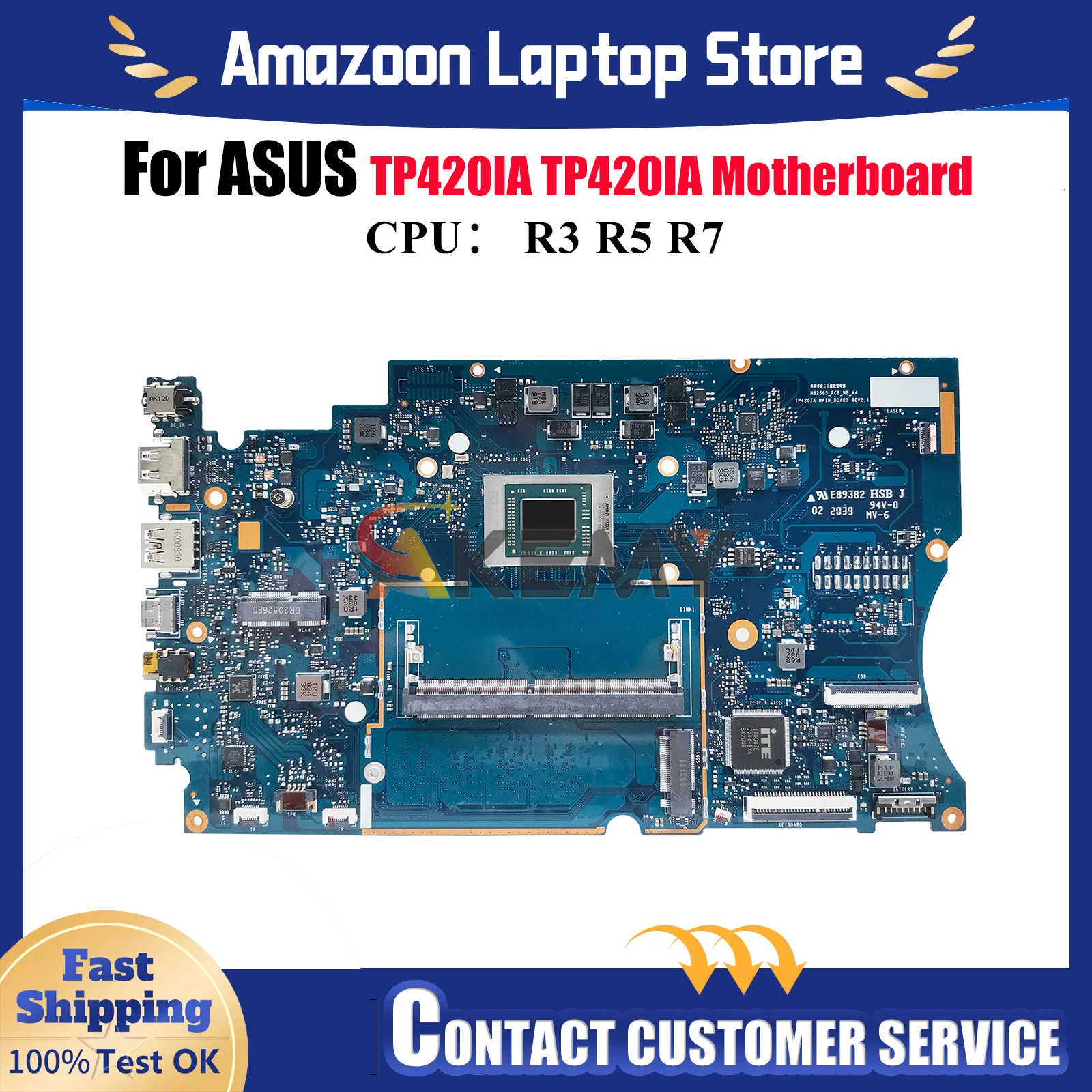 

Материнская плата TP420IA для ноутбука ASUS VivoBook Flip TP420IA TP420I, материнская плата для ноутбука с процессором R3 R5 R7, 100% тестирование, ОК, быстрая доставка