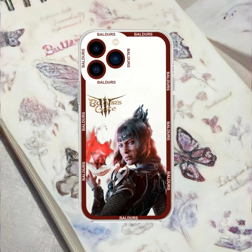 Game B-Baldur\'s Gate III Astarion Phone Case For iPhone 13 14 Mini 11 12 Pro Max Transparent Shell