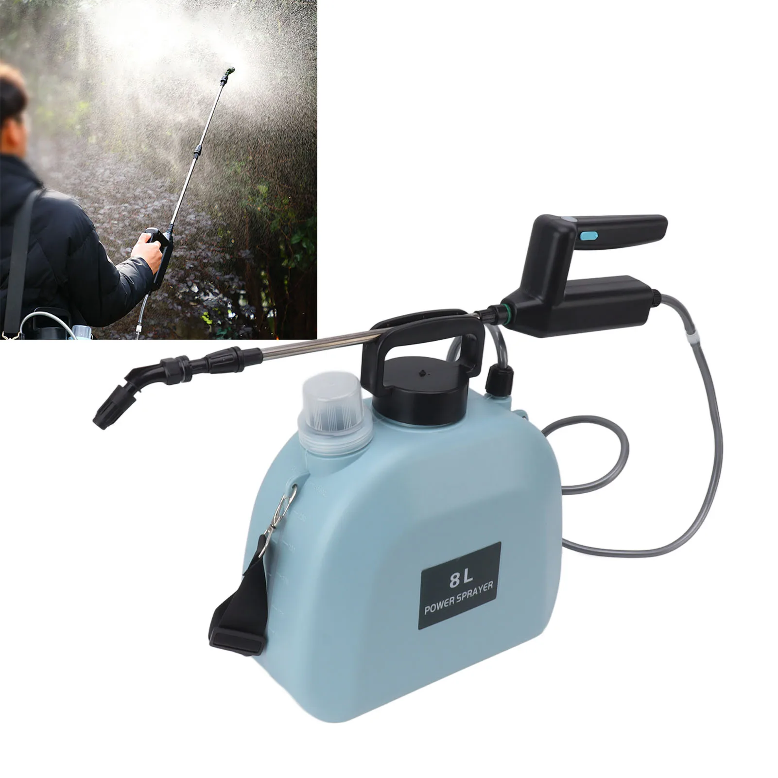 

Shoulder Style 8L Electric Sprayer Watering Can With Spray Gun Household Garden Plant Mister 2000mAh Rechargeable Sprinkler