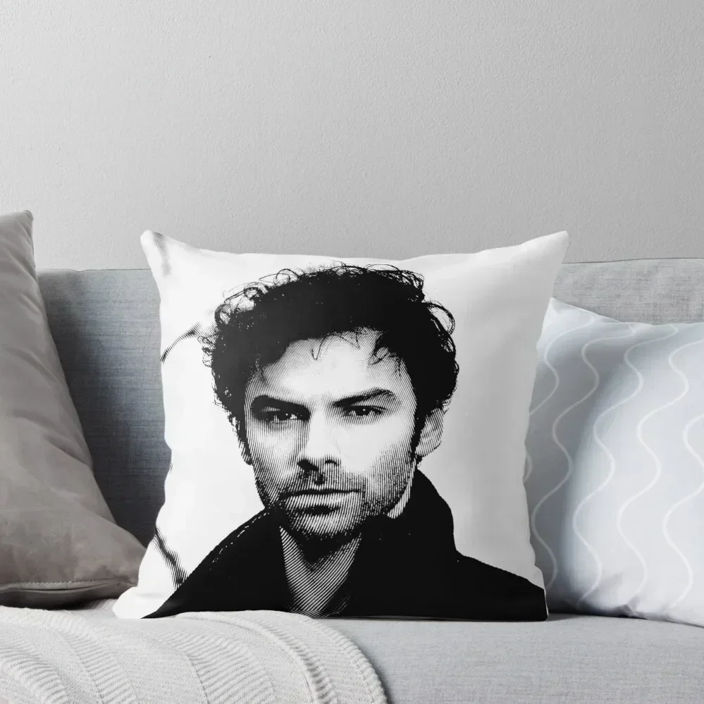 

Aidan Turner Black & White Portrait (Linocut) Throw Pillow Cushion Cover Luxury Christmas Pillow Cases luxury decor pillow