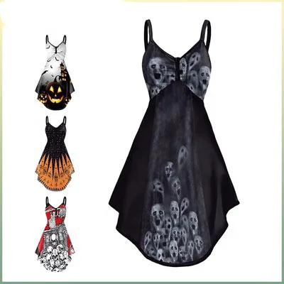 

Sexy Skull Print ter Dr Women's Costume loween Outfit New 2023 Trendy Spooky Faion Ladies' Gown