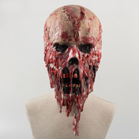 Horror Bloody Skull Mask Cosplay Scary Skeleton Full Face Latex Masks Helmet Halloween Party Costume Props