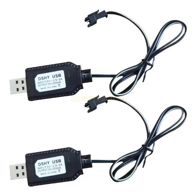 F62C 6.0V USB Charging Cable with SM2P Plugs for 6V NiCd NiMH Batteries Overvoltage Protections Cord Wide Compatibility