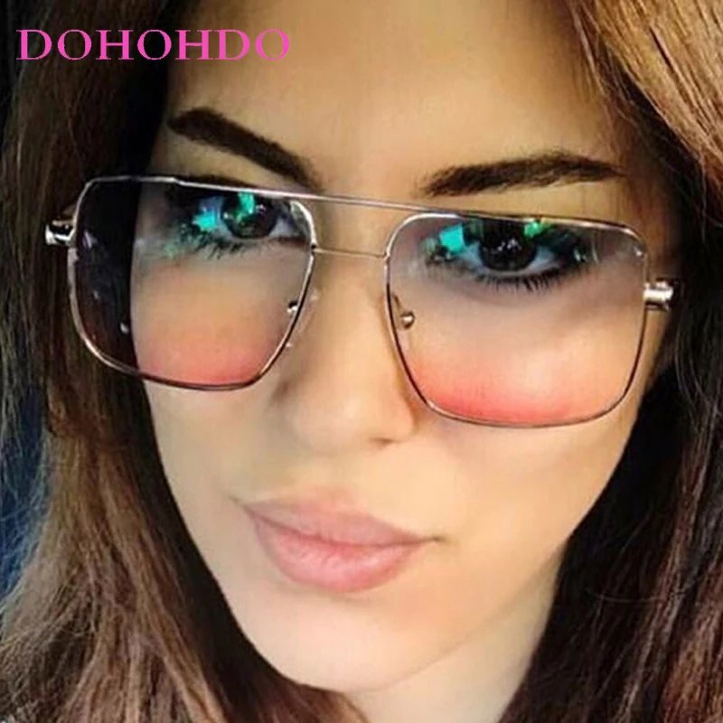 

Vintage Luxury Designer Sunglass Women Men Oversized Metal Punk Pilot Eyewear UV400 Traveling Driving Shades Eyeglasses Female
