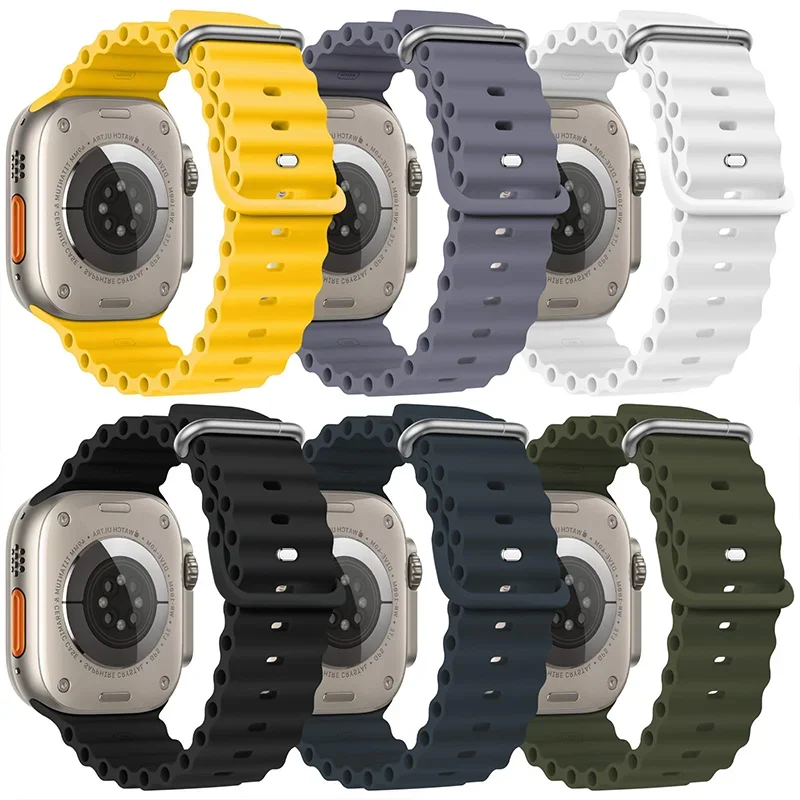 

Ремешки Ocean для Apple Watch Band 44 мм, 40 мм, 45 мм, 49 мм, 41 мм, 42 мм, 38 мм, 46 мм, браслет correa iWatch series 7 6 3 se 8 Ultra 2 9 10