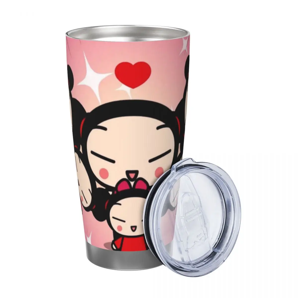 Cute Cartoon Pucca 20oz Stainless Steel Insulated Thermal Coffee Car Cup Cold Hot Mugs Vacuum Flask