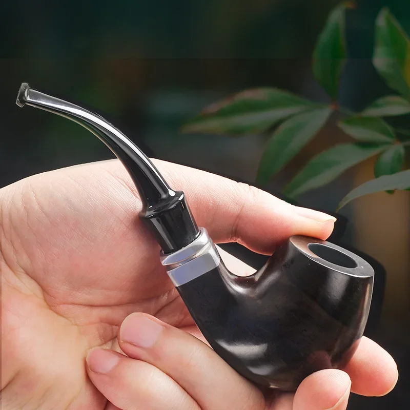 

Filters Classic Handmade Natural Wood Smoking Pipe Set Smoke Tobacco Ebony Wooden Smoking Pipe