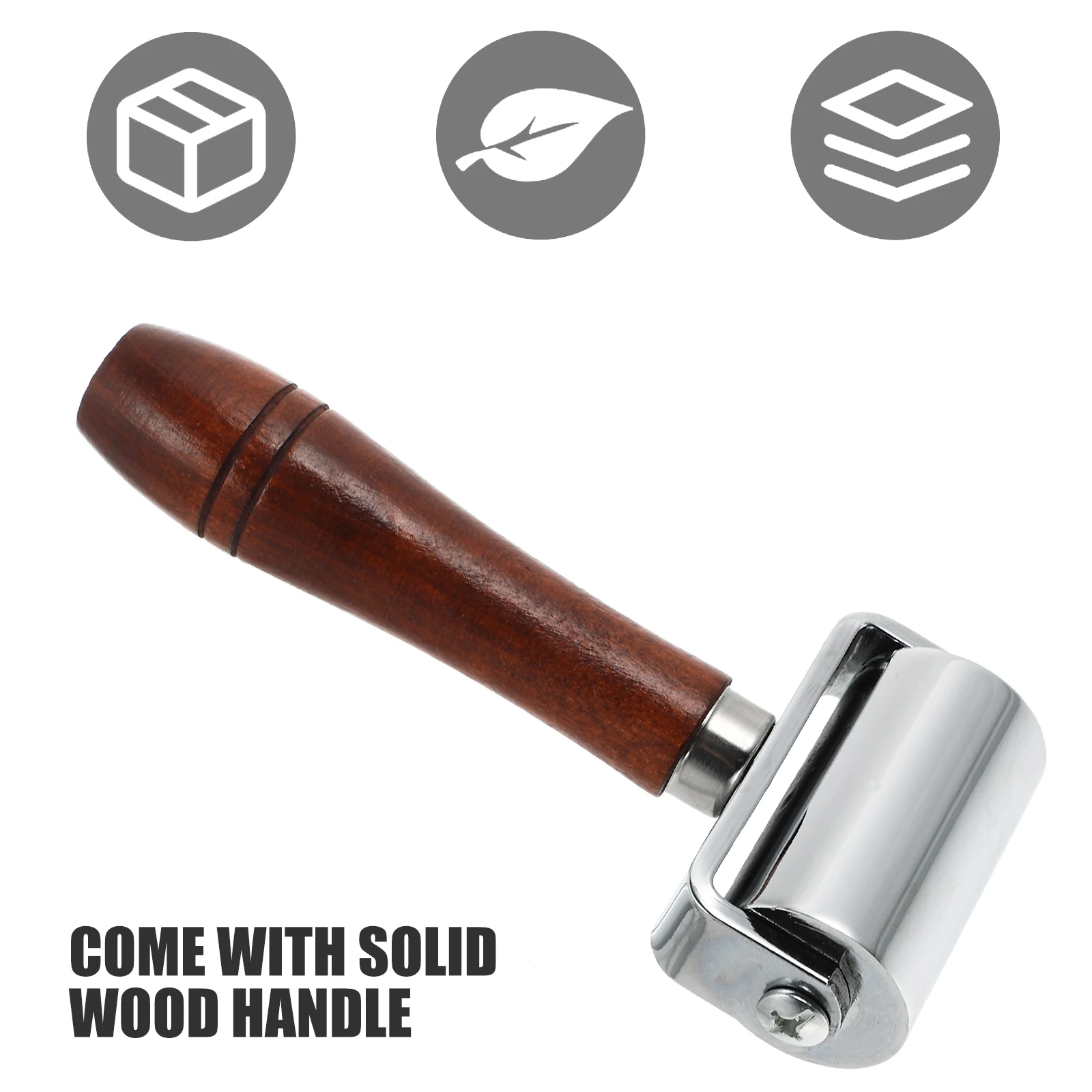 

Roller Tool Solid Wood Handle Steel Pressure Smoother Crafting Quilting Rolling Edge Bonding