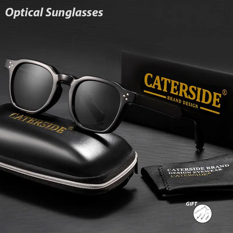 CATERSIDE Modische verschreibungspflichtige Herren-Sonnenbrille, quadratisches Design, individuelle Sonnenbrille, Damen-Reise-Party, optische Brillen – Detail 7