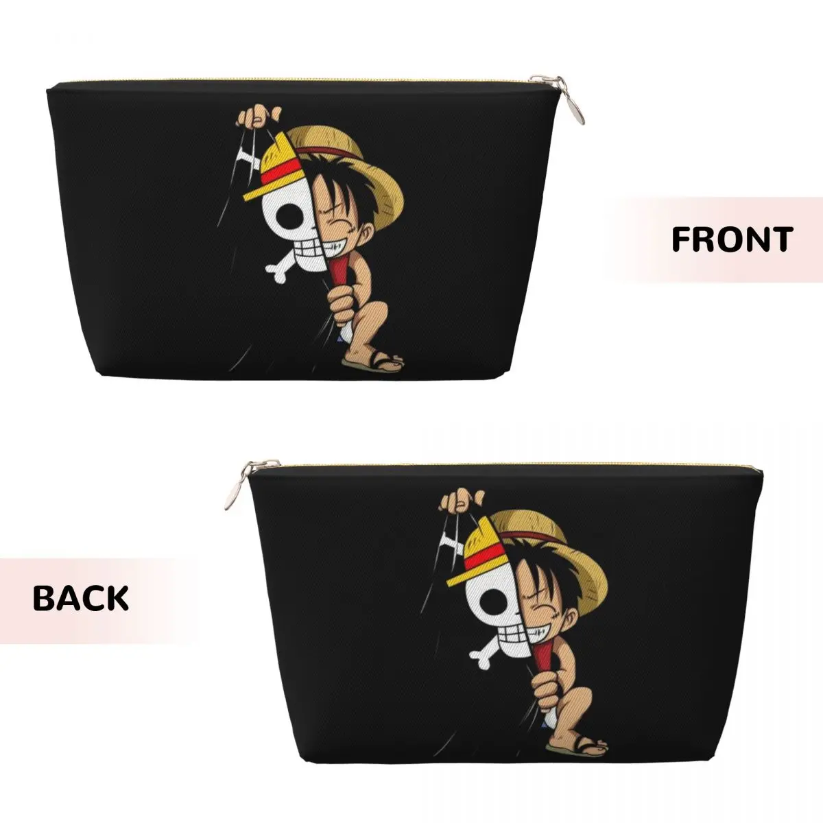 Custom One Pieces Cute Luffy Cosmetic Bag Women Kawaii Large Capacity Straw Hat Pirates Makeup Case Beauty Storage Toiletry Bags