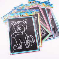 5-10pcs Scratch Art Paper Magic Painting Paper with Drawing Stick For Kids Toy Pinata school Stationery Gift Pack Party Favors