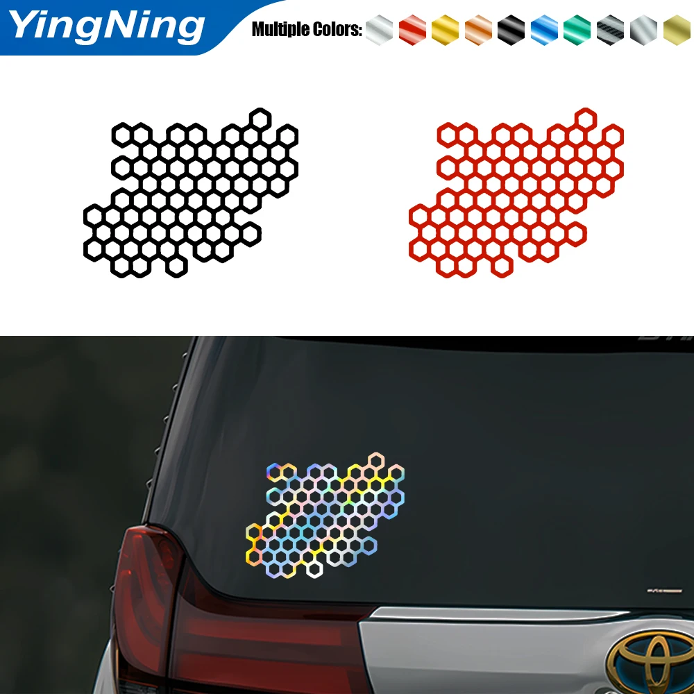 

Funny Honeycomb Pattern Auto Cool Reflective Sticker Car Bumper Body Rear Window Decorative Decal Laser Car Sticker Accessories
