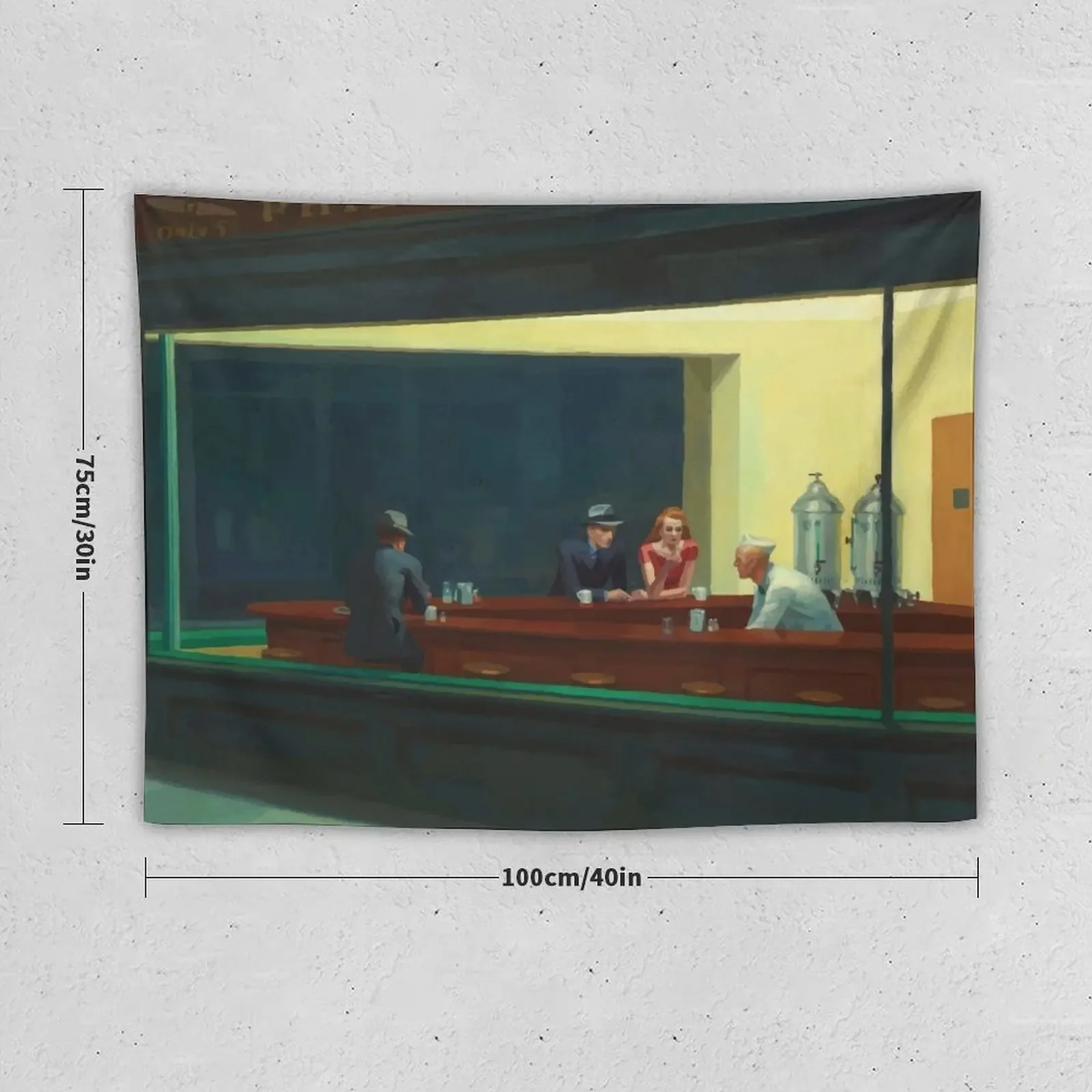 Nighthawks, Edward Hopper, Night Owl, Classic Painting Tapestry Bedroom Decoration Cute Decor Tapestry