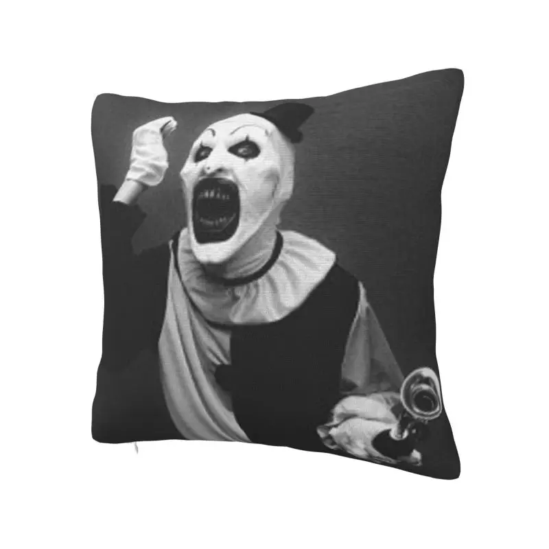Halloween Movie Terrifier Cushion Cover 45x45 cm Polyester Horror Clown Throw Pillow Case For Sofa Car Decoration Pillowcase