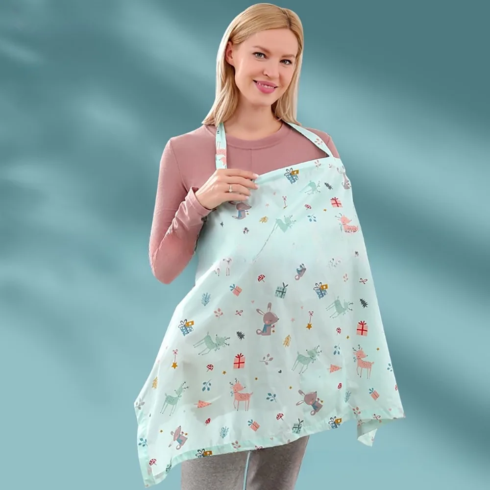 

Mesh Breastfeeding Cover Cartoon Cotton Outdoor Nursing Towel Adjustable Feeding Cover Baby Stroller Blanket Outdoor