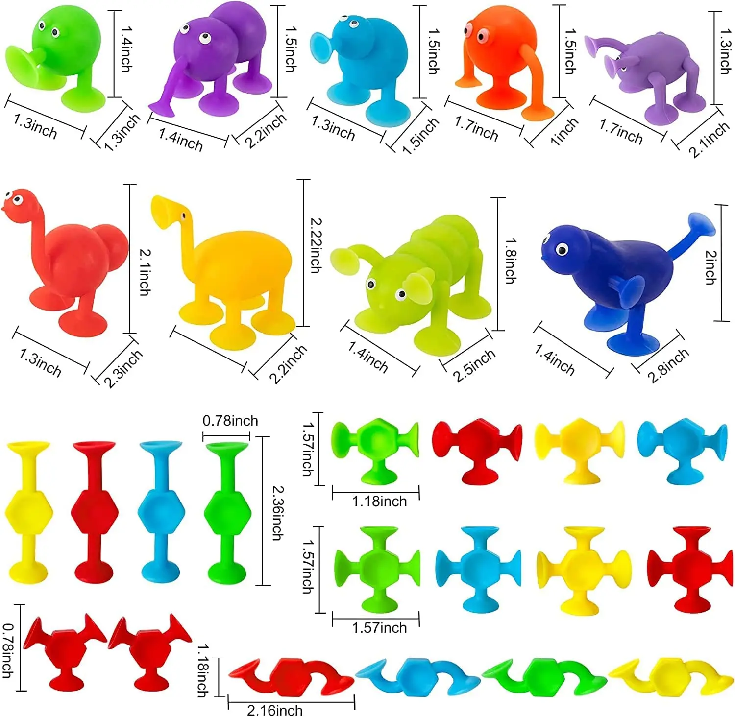 Giocattoli a ventosa 27 pezzi giocattoli da bagno di aspirazione in Silicone giocattoli da viaggio giocattolo per finestre per bambini giocattoli sensoriali con conservazione a guscio d'uovo di dinosauro