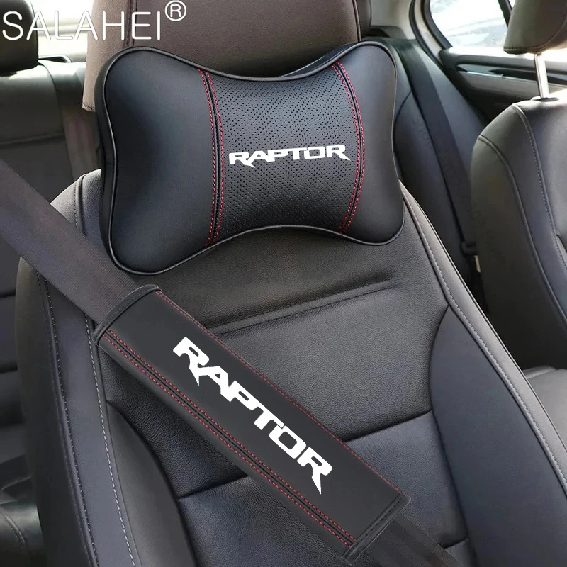 

Car Seat Belt Shoulder Cushion Pad Protection Headrest Neck Pillow for Ford RAPTOR Logo Focus KUGA ST Fiesta Auto Accessories