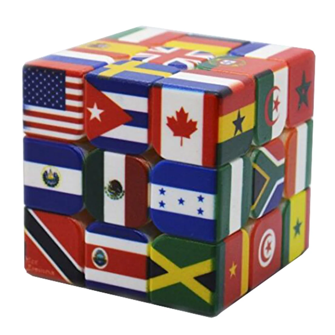 3X3X3 UV Print National Flags Cubes Magnetic Magic Speed Puzzle Cubo Magnet Professional Educational Toys