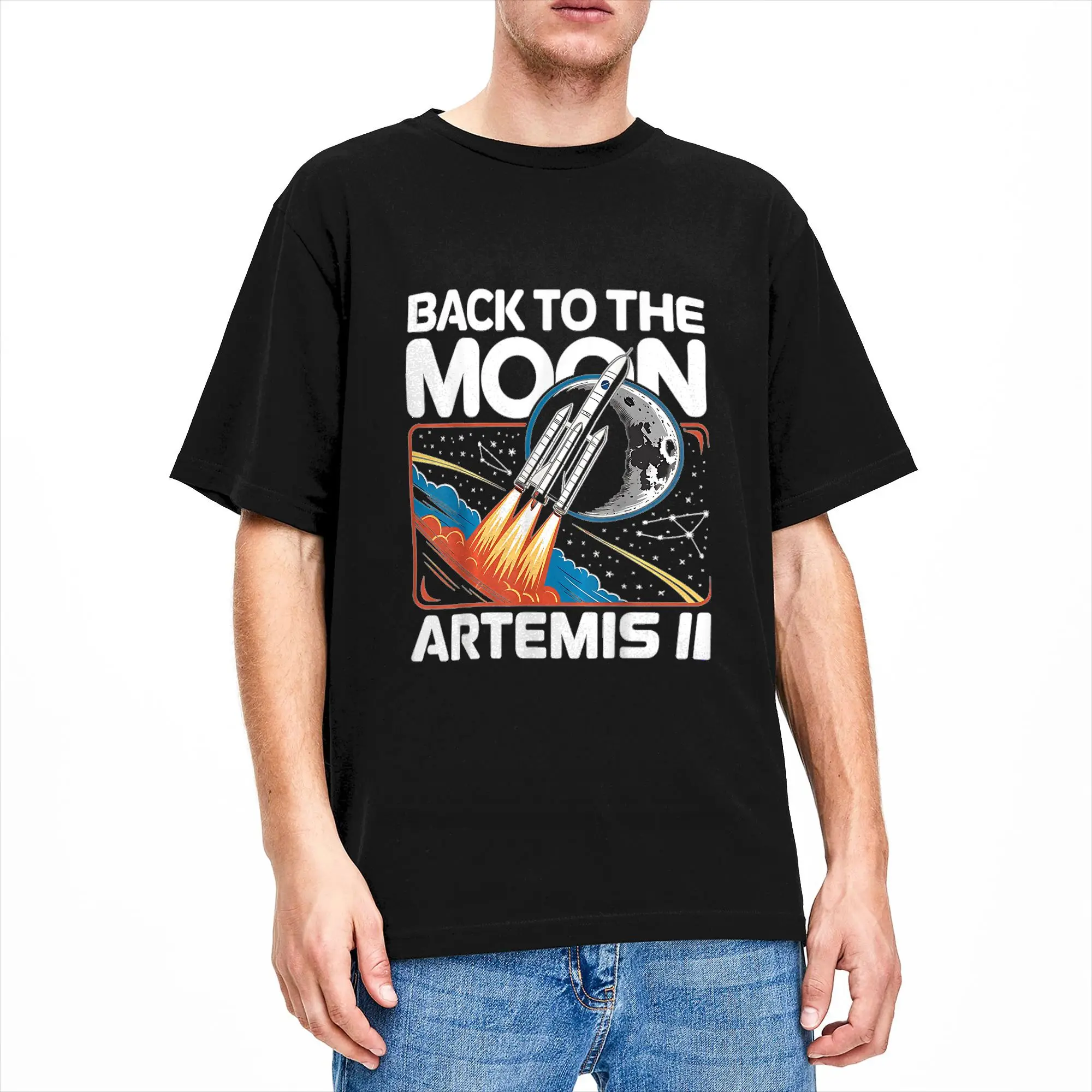 Couple T Shirt Artemis Launch Back to The Moon 2026 T-Shirts Hippie  Summer Tees Classic Pure Cotton Tops Gift Idea