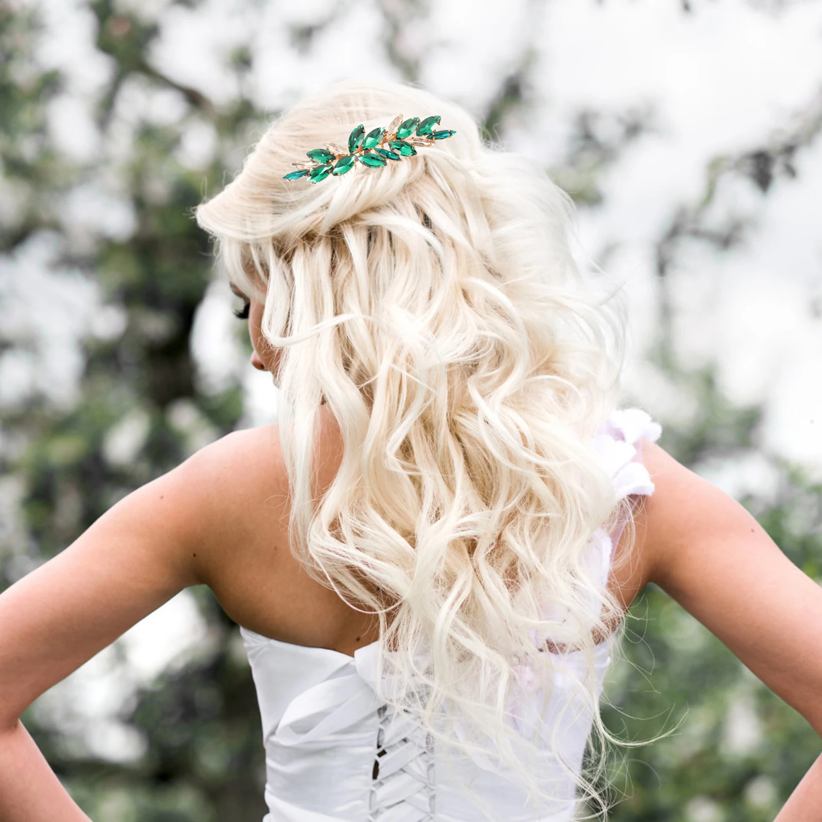 

Bridal Rhinestone Hair Comb Crystal Combs for Women Red Ferroalloy Clips Chic Shape Special Occasions Evening Party Elegant