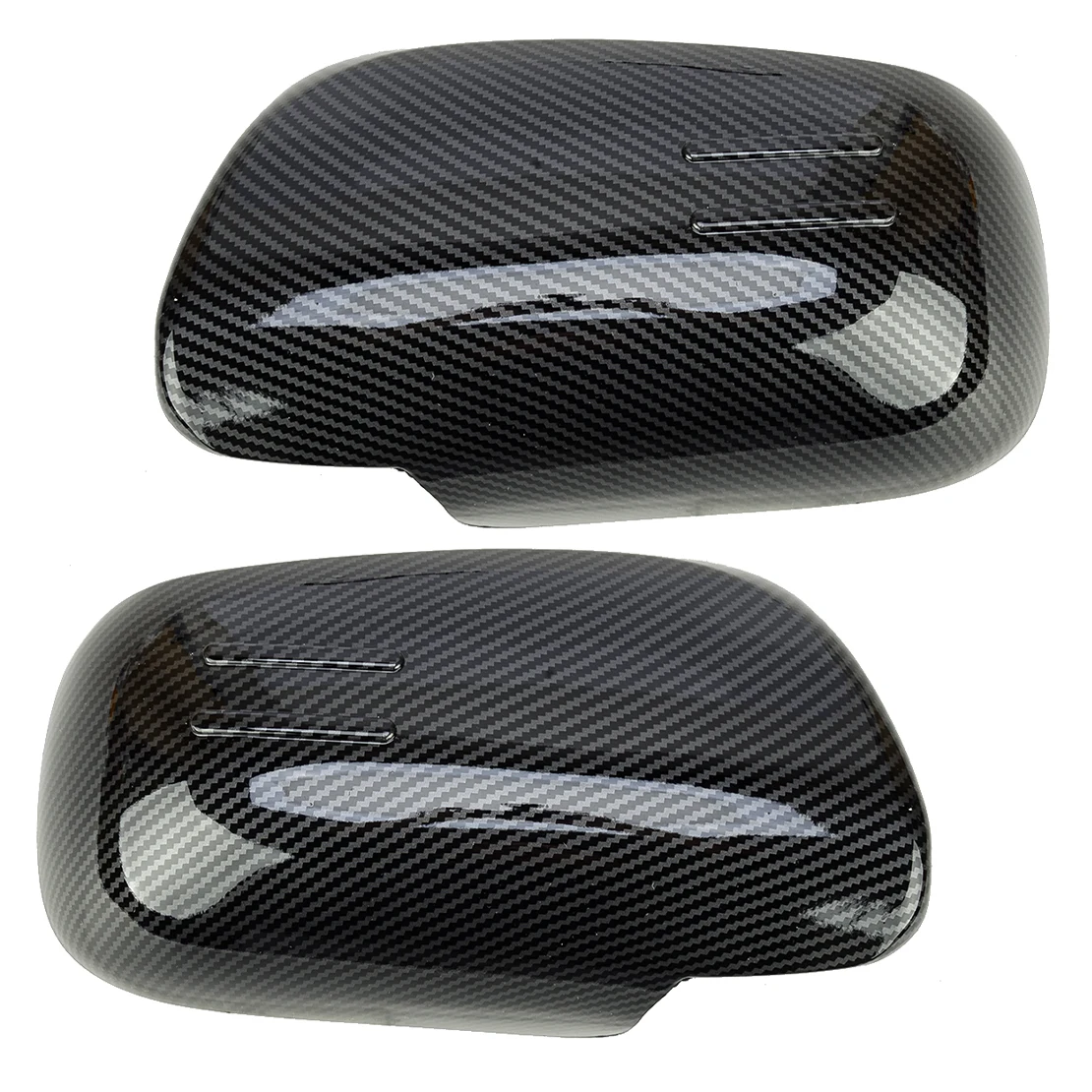 1 Pair Carbon Fiber Style Plastic Car Left Right Side Rearview Mirror Cover Cap Trim Fit for Toyota Camry Sedan 2007-2011