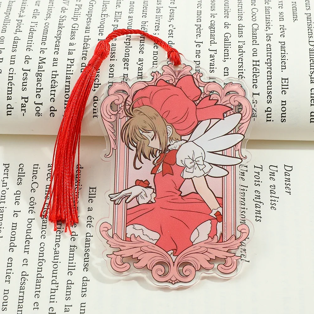 Cartoon Card Captor Sakura Bookmark Anime Tassels Stationery Supplies Reading Book Page Mark for Students Teachers Gifts